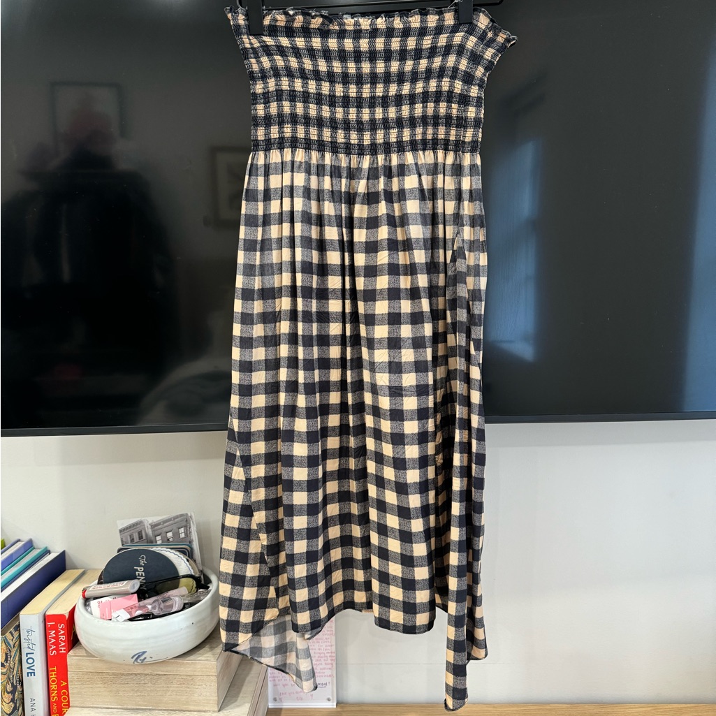 & Other Stories Black And Cream Checkered Maxi Skirt